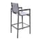 Armen Living Marina Outdoor Patio Barstool in Gray Powder Coated Finish with Gray Sling Textilene LCMABAGR - alternate 3